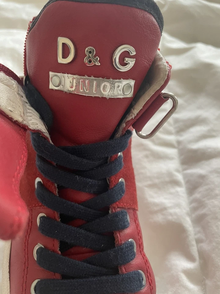 Dolce & Gabbana D&G Bambino 皮革高帮运动鞋 尺寸 Eu26/ US 9 — 第 4/4 张图片