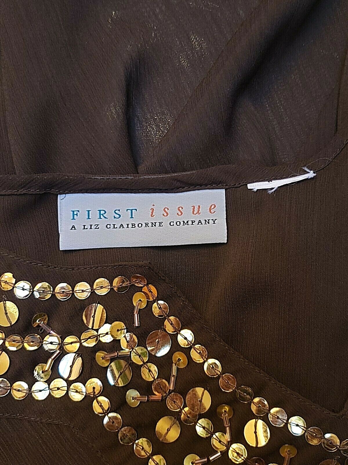 First Issue Top Sheer Sequins Detached Shell Tank… - image 7