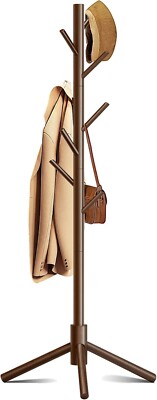 Perchero De Pie De Madera Tipo Arbol Para Colgar Ropa Bolsos