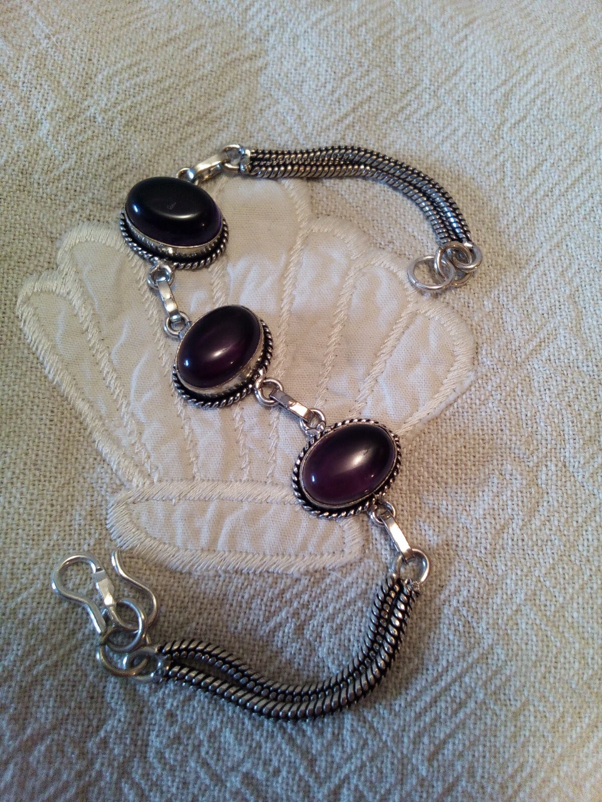 Bracelet améthyste 20cm réglable en argent 925 pour votre tenue quotidienne