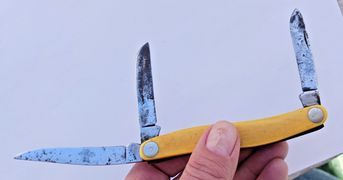~GOOD SNAP Kabar USA 1097 Yellow Bird's Eye Rivet Stockman Knife~ - Picture 5 of 5