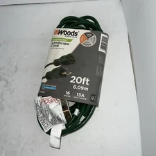 Coleman Cable 160001 Green 16/3 SJTW Landscape Extension Cord 20 ft. 13A