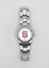 Sun Time Watch Ladies North Carolina State University Silvertone Quartz Movement