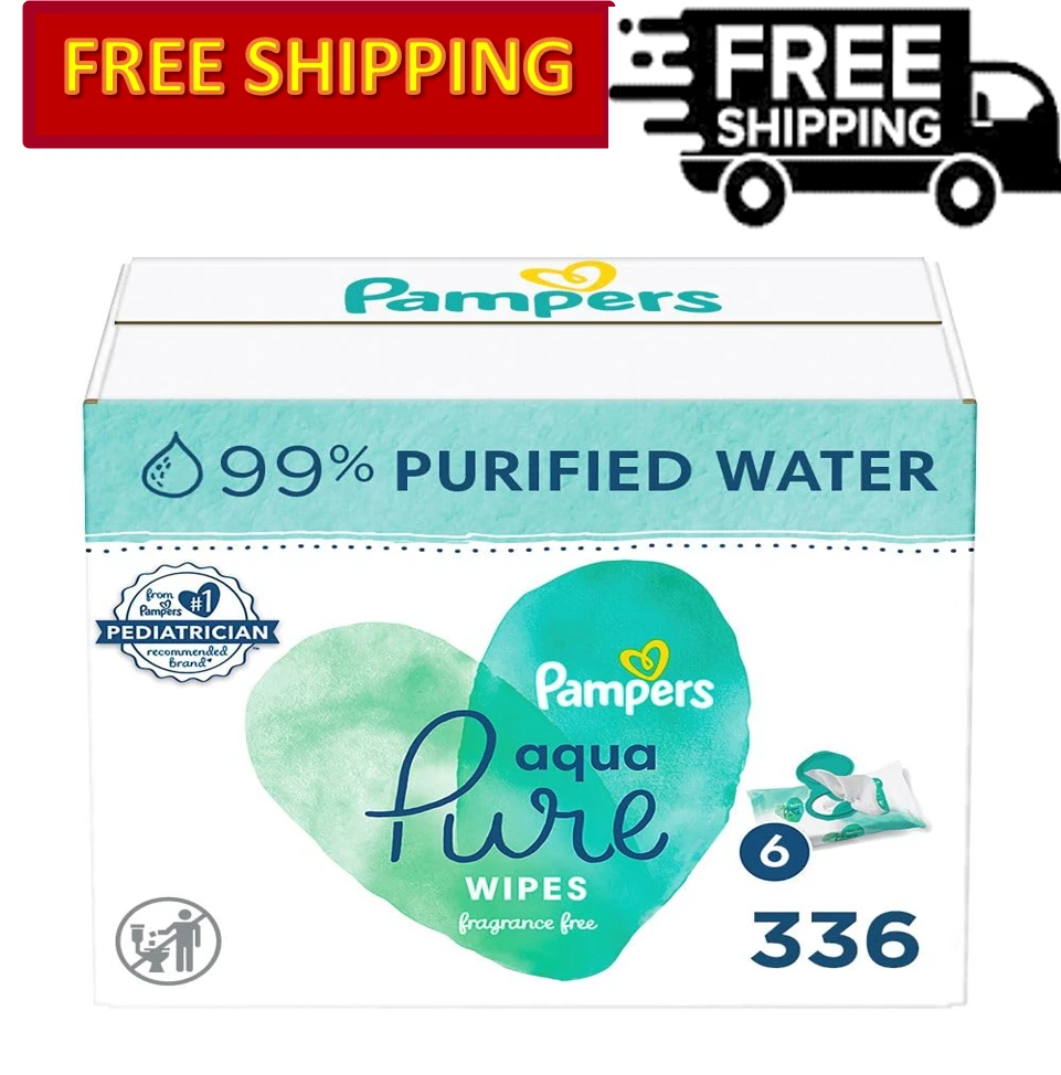 Baby Wipes Fitment, Pampers Aqua Pure Sensitive Baby Wipes - 336 count