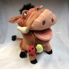 Disney Store Exclusive 14" Pumbaa The Lion King Large Plush W/ Grub Bugs warthog