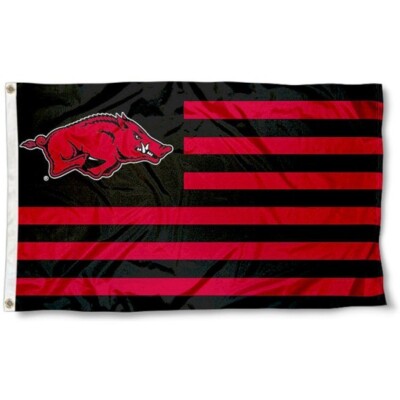ARKANSAS RAZORBACKS 3'X5' FLAG BANNER **100% FULL COLOR ON BOTH SIDES OF FLAG**