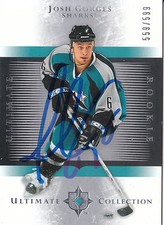 JOSH GORGES SHARKS AUTOGRAPH AUTO 05-06 UD ULTIMATE ROOKIE #165 559/599 *22426