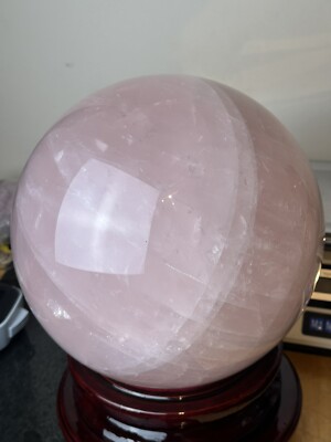 22,75 kg riesige xx große rosa Rosenquarz Kristall Kugel Kugel Statement Stück