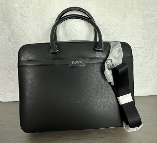Michael Kors Men's/Unisex Black Varick Large Leather Briefcase/Computer Bag NWT - Picture 12 of 16