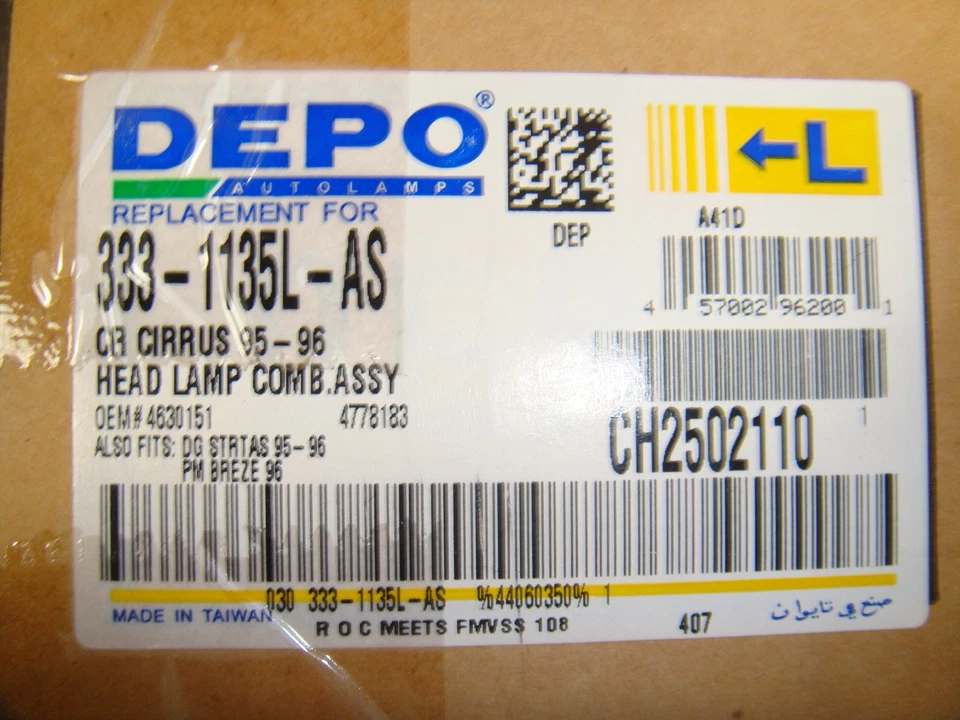 333-1135L-AS CHRYSLER DRIVER SIDE HEADLAMP Foto 3 de 3