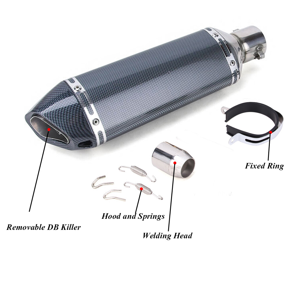 38~51mm Motorcycle Exhaust Muffler Pipe W/DB Killer Slip on 370mm