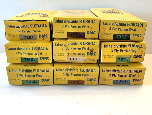 Lot 9 DMC FLORALIA 100% Wool Needlepoint Thread 5 Meter Skeins - Picture 5 of 9