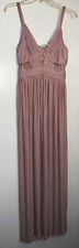 ASOS MAUVE Full Length Pleated Dress w/lace. Size 6,  NWT