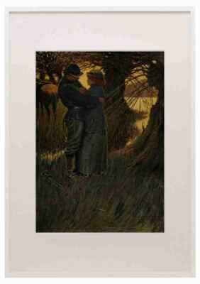 Wyeth Newell 41 1907 Ich nahm sie in die Arme und hielt sie A3 A4 gerahmter Druck Bild