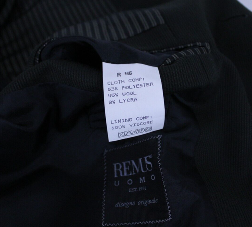 Men's Wool Blend Remus Uomo 46 R Three Piece Suit W40 L32 Charcoal - Picture 14 of 17