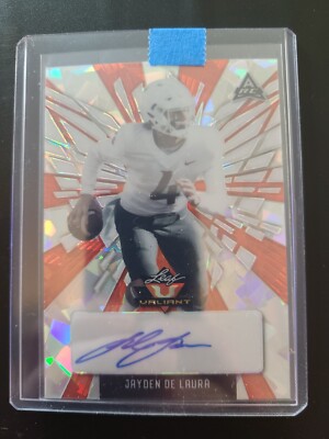 2022 Leaf Valiant Jayden De Laura Rookie Auto Arizona Wildcats/Texas St Bobcats 
