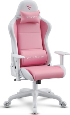 Sense7 Spellcaster FUKU PU Gaming Sessel Gamingstuhl Ergonomisch 150kg Weiß Rosa