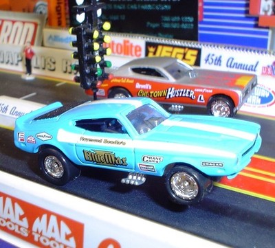 HARRY SCHMIDT 1973 FORD MUSTANG BLUE MAX  TOP FUEL FUNNY CAR DRAG STRIP LEGEND