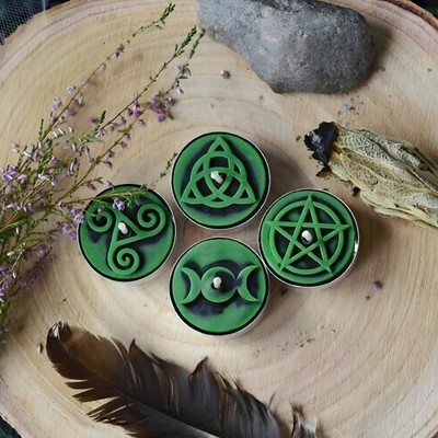 Witchcraft Symbols Mold for Tealight Candles, Celtic Wax Melts Silicone Mould