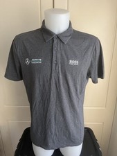 MERCEDES AMG PETRONAS F1 TEAM ISSUE FACTORY POLO SHIRT MENS SMALL BOSS LAST FEW