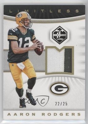 2017 Panini Limited Limitless Materials Prime 22/25 Aaron Rodgers #LM-AR 6ns
