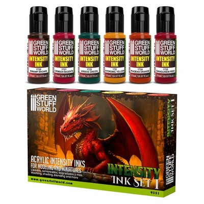 Set 1 x6 INTENSITY INK Paints 17ml - Intensity Airbrush Brush Figures Miniature