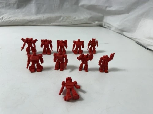 Transformers G1 Decoys Lot of 10 Red Rubber Mini Figures Vintage 1986 Hasbro
