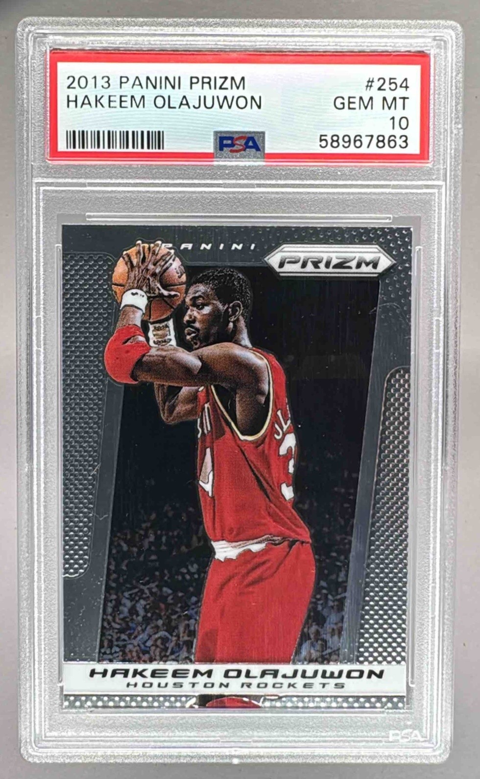 58967863 Hakeem Olajuwon 2013 Panini Prizm #254 PSA 10