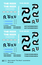 K4 HO Scale Decals Rock Island Diesel Locomotive Black and White The Rock