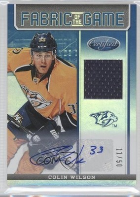 2012 Certified Fabric of the Game Mirror Blue Jersey 11/50 Colin Wilson Auto 0a1