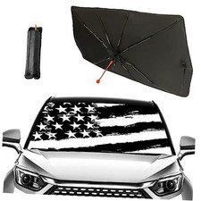 American Flag Car Windshield Sunshade Umbrella Foldable 57X31 Inch Color-USA8