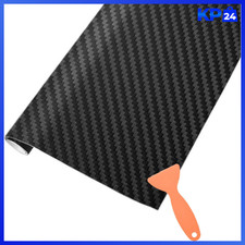 Carbon Autofolie Matt Schwarz 1500 x 300 mm Selbstklebend 3D Blasenfrei für