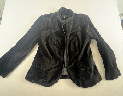 Mossimo Y2k  Black Stretch Velvet Blazer Jacket Size M Dark Academia Goth witch
