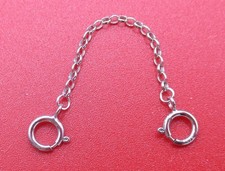 9ct White Gold Strong Extender Safety Chain Bracelet Connecting Rings Soldered