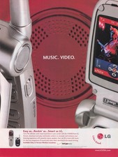 2005 VX8100 LG flip phone print ad vintage verizon wireless music video poster