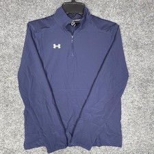 Under Armour Kids Navy Blue Quarter Zip Pullover Long Sleeve Shirt Youth Large