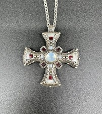 Vintage Miracle Pendant Necklace, Scottish Celtic Cross With 18” Chain