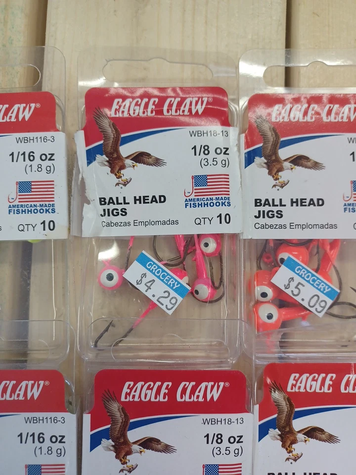 Lote de 9 paquetes 84ct Garra de águila 1/16 1/8 1/4 oz Plantillas Cabeza de bola Rosa Amarillo Naranja Foto 3 de 4