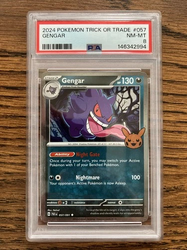 2024 POKEMON TRICK OR TRADE #057 GENGAR PSA 8