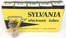 Antique 1940s Sylvania Electron Tube Model 5J6 With Original Box Set Of 5