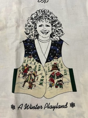 Christmas Vest Winter Playland Cranston Leslie Beck Cotton Panel Cut & Sew
