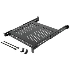 1U 4-Post Vented Server Rack Mount Shelf,13.8in Deep with Adjustable Depth 13...