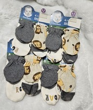 4 packs of 4 16 pairs Gerber Baby No Scratch Cotton Mittens 0-3 Months