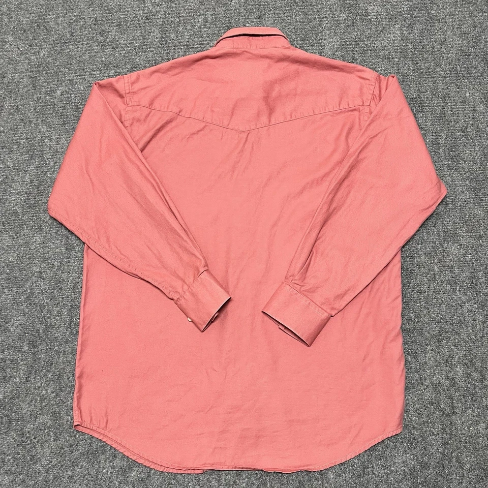 Camisa Lucchese Para Hombre Mediana Clásica Abotonada Manga Larga Logo Salmón Foto 2 de 4