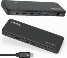 Plugable TB4 Hub-100W Laptop Charging, 3x Thunderbolt4 Ports, 8K Displays-Refurb
