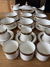 Royal Doulton Harlow Dinner Set Coffee Cans Gravy Sauce Coupe Soup Bowls Unused