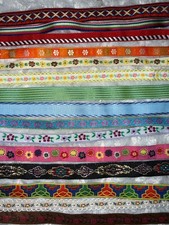 Lot 45 yards assorted jacquard woven embroide...