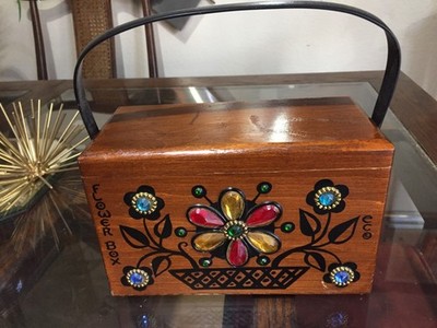 Awesome Enid Collins Wood Box Purse Flower Box Excellent cond