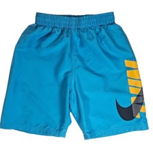 NEW Nike Shorts Boys Blue Yellow Swim Trunks Board Shorts Size S F16