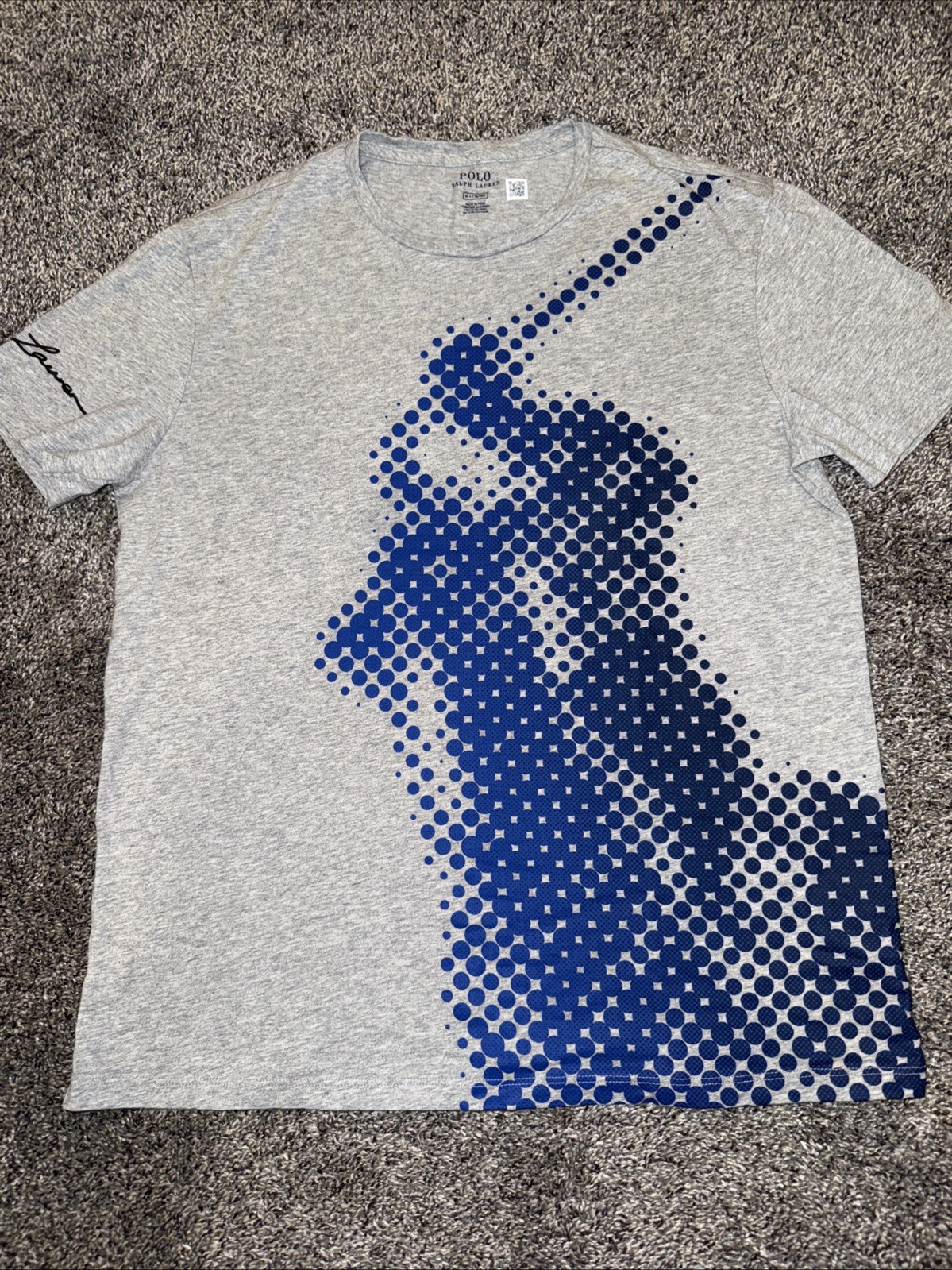 POLO RALPH LAUREN T shirt Big Pony tonalità digitale grigio taglia M